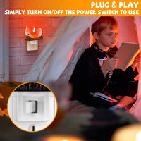 2Pcs Ghost Campfire Flickering Halloween Night Light for Bedroom & Gift