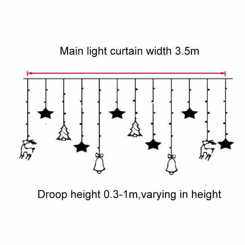 LED Star Curtain String Lights – Indoor Window Lights for Parties