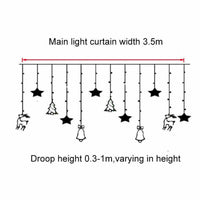 LED Star Curtain String Lights – Indoor Window Lights for Parties