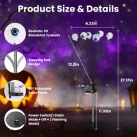 2Pcs Spooky Halloween Solar Eyeball Lights – Outdoor Decor