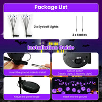 2Pcs Spooky Halloween Solar Eyeball Lights – Outdoor Decor