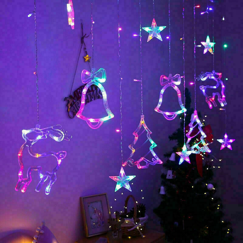 LED Star Curtain String Lights – Indoor Window Lights for Parties