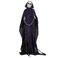 6ft Animatronic Grim Reaper with Chain & Sound Halloween Yard Decor
