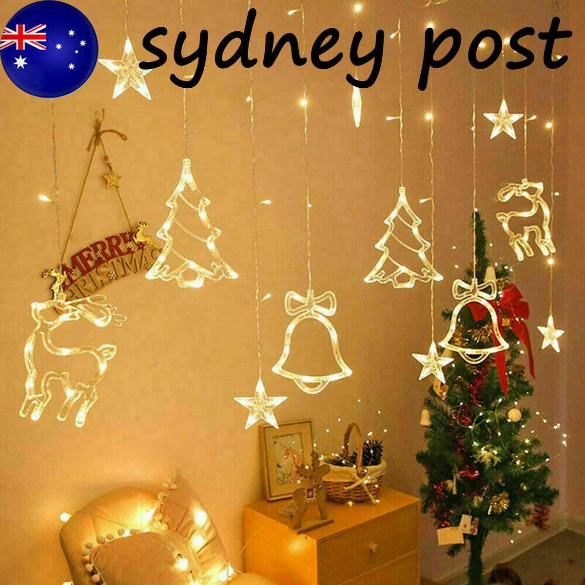 LED Star Curtain String Lights – Indoor Window Lights for Parties