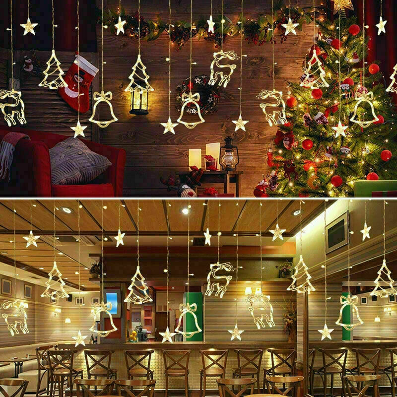 LED Star Curtain String Lights – Indoor Window Lights for Parties