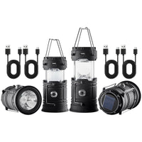 Portable LED Camping Lanterns (4-Pack) with Rechargeable Battery Bank