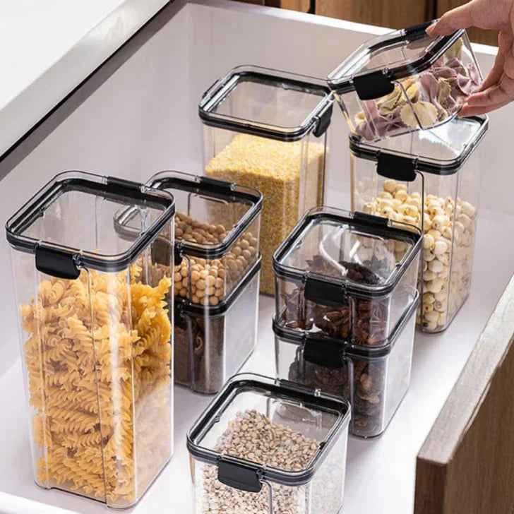 Set of multiple food storage boxes for organizing different snacks