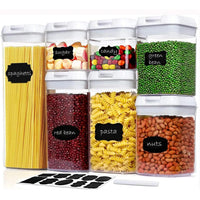 7-Piece Food Container Set – Clear Storage Jars for Coffee & Snacks