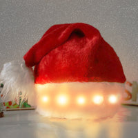 LED Christmas Hat Plush - Luminous Santa Hat for Kids & Adults/LED 聖誕帽 - 兒童和成人聖誕老人帽