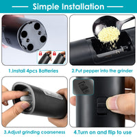 G-Sensor Electric Salt & Pepper Grinder with LED & Adjustable Grind