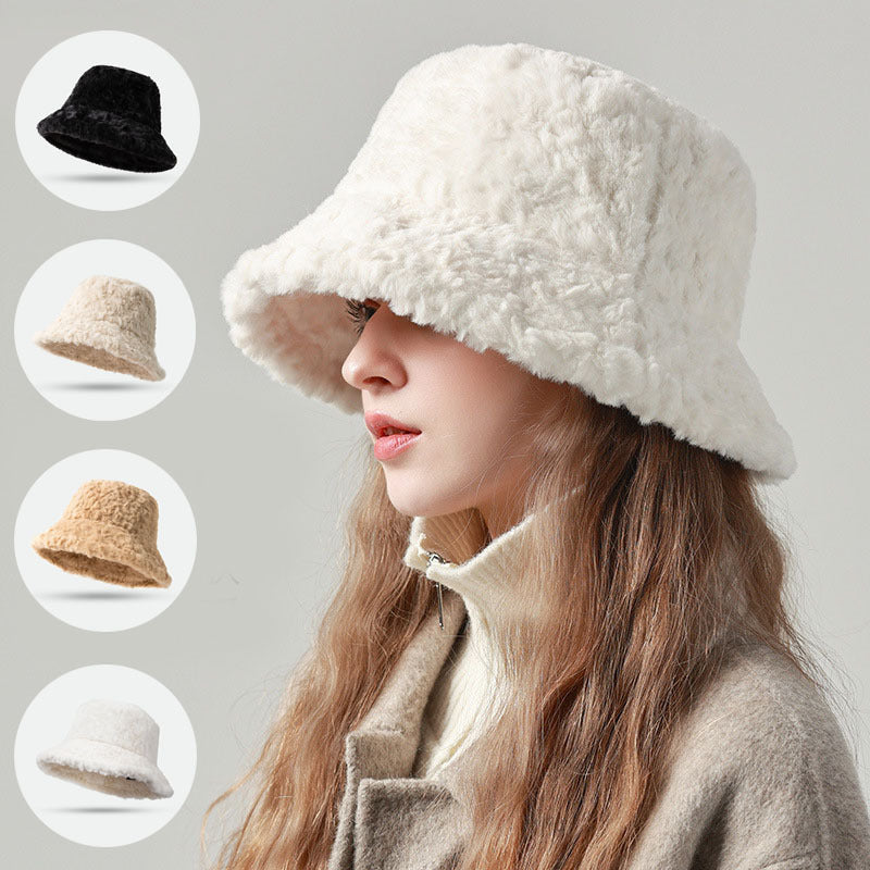 Lambswool Fisherman Hat – Winter Warm Solid Color Hat for Women/小羊毛漁夫帽 – 冬季保暖純色女帽.