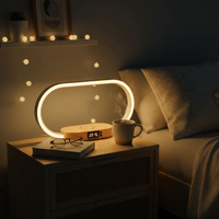 3-in-1 Bedside Touch Lamp with Wireless Charging & Clock