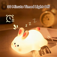 Cute LED Night Light – Touch Sensor Cartoon Rabbit Kids Lamp/可愛的 LED 夜燈 – 觸摸感應卡通兔兒童燈.