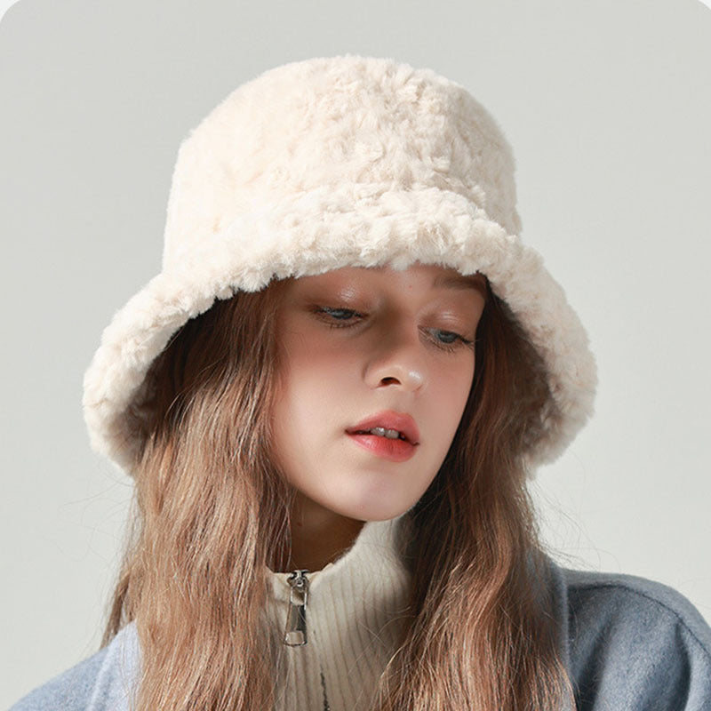 Lambswool Fisherman Hat – Winter Warm Solid Color Hat for Women/小羊毛漁夫帽 – 冬季保暖純色女帽.