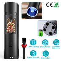 G-Sensor Electric Salt & Pepper Grinder with LED & Adjustable Grind