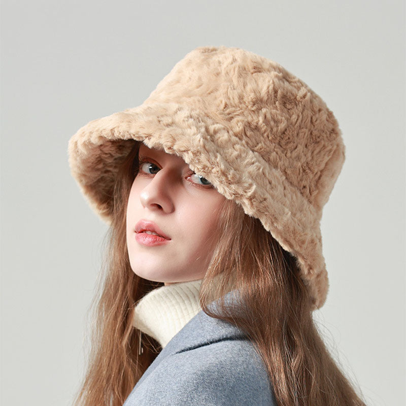 Lambswool Fisherman Hat – Winter Warm Solid Color Hat for Women/小羊毛漁夫帽 – 冬季保暖純色女帽.