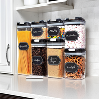 7-Piece Food Container Set – Clear Storage Jars for Coffee & Snacks