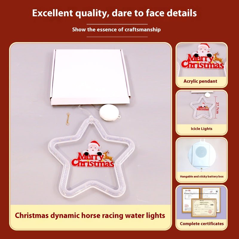 LED Christmas Star Pendant Light – Holiday Decoration for Window & Door/LED 聖誕星星吊燈 – 門窗節慶裝飾.