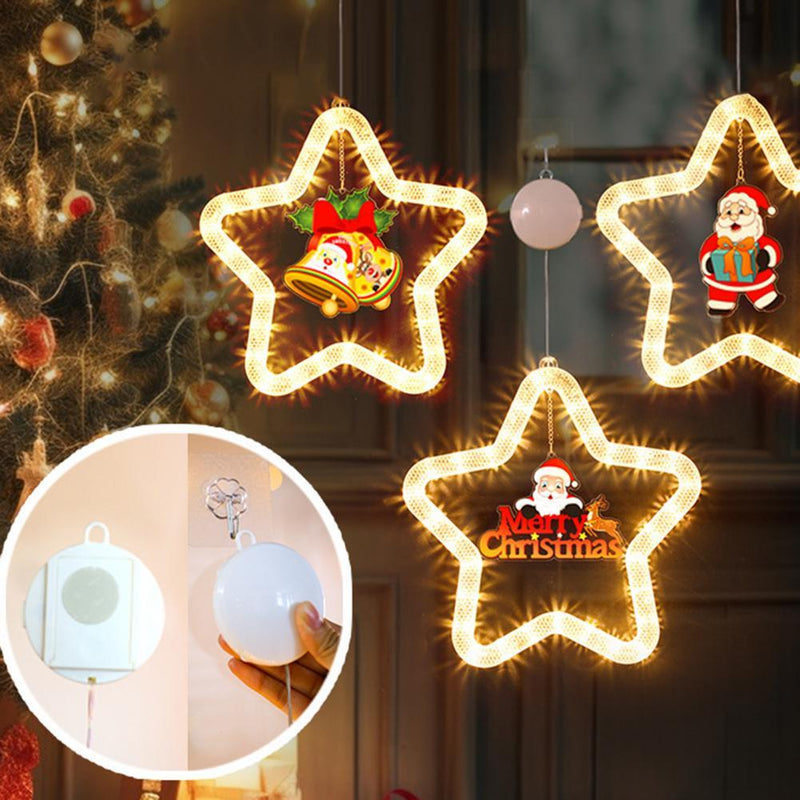 LED Christmas Star Pendant Light – Holiday Decoration for Window & Door/LED 聖誕星星吊燈 – 門窗節慶裝飾.