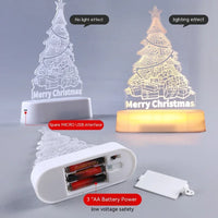 LED Merry Christmas tree light ornament with gift box designs, battery and USB powered, lit and unlit
