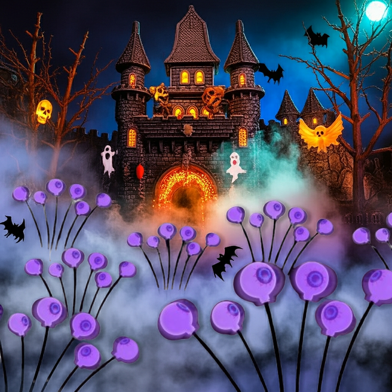 2Pcs Spooky Halloween Solar Eyeball Lights – Outdoor Decor