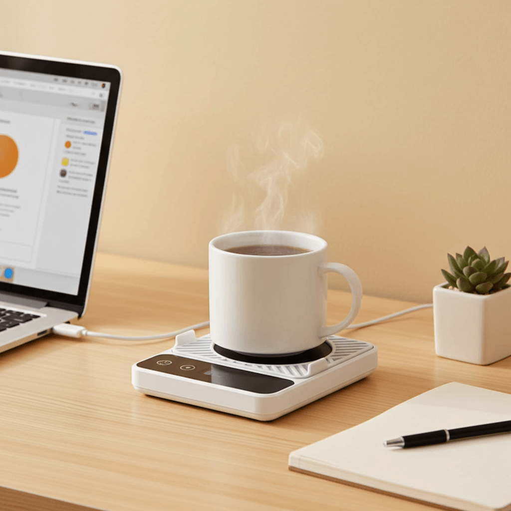 Smart Desktop Mug Warmer 6 Level Temperature Control Cup Heater with Auto Shut Off for Coffee and Tea