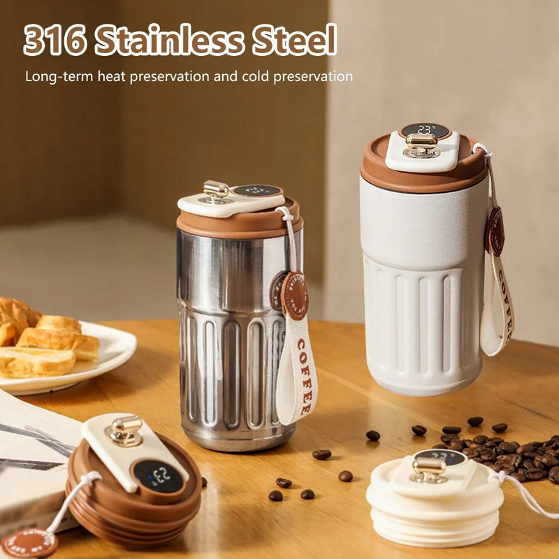 Smart Digital Thermal Bottle 450ml - Insulated Coffee Mug & Water Flask/智慧數位保溫瓶 450ml - 保溫咖啡杯和水瓶.