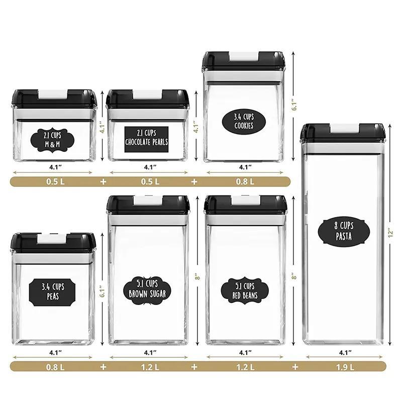 7-Piece Food Container Set – Clear Storage Jars for Coffee & Snacks