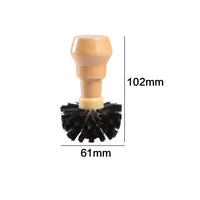 Coffee machine cleaning brush size comparison with espresso machine