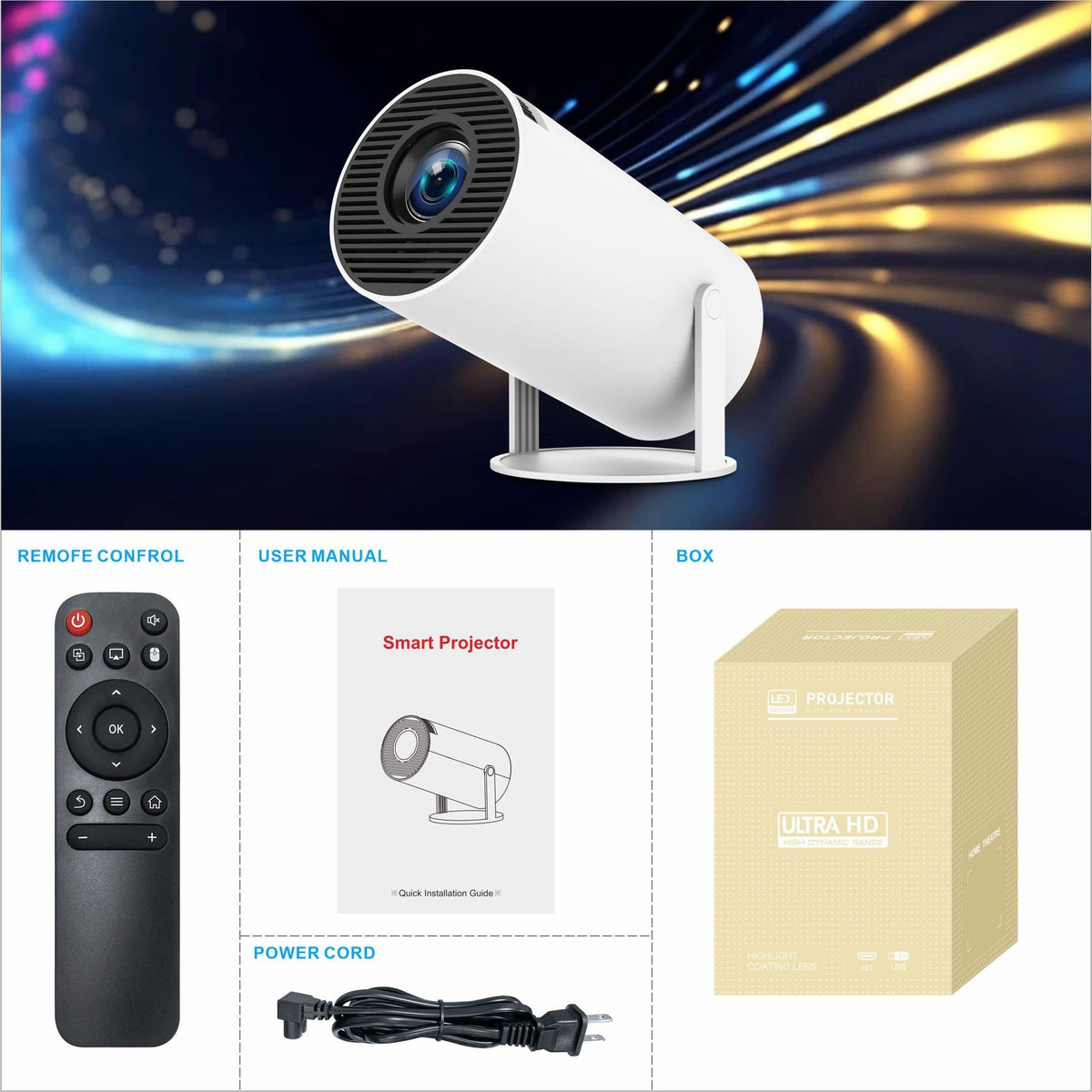 HY300 Pro Portable Projector – Home Theater Entertainment Projector/HY300 Pro 便攜式投影機 – 家庭劇院娛樂投影儀.