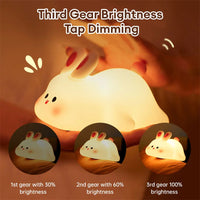 Cute LED Night Light – Touch Sensor Cartoon Rabbit Kids Lamp/可愛的 LED 夜燈 – 觸摸感應卡通兔兒童燈.