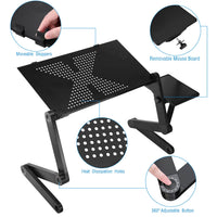 Movable stoppers, removable mouse board, heat dissipation holes and 360 degree adjustment button detail