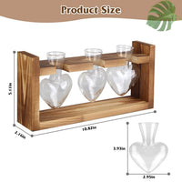 Plant propagation station dimensions wood stand and heart vase measurements
