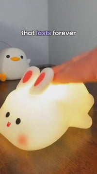 Cute LED Night Light – Touch Sensor Cartoon Rabbit Kids Lamp/可愛的 LED 夜燈 – 觸摸感應卡通兔兒童燈.