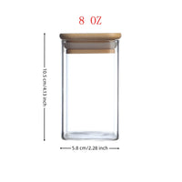 Glass spice jar dimensions 8oz capacity 10.5cm height 5.8cm width
